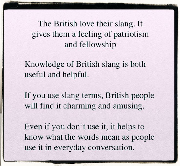 British slang language