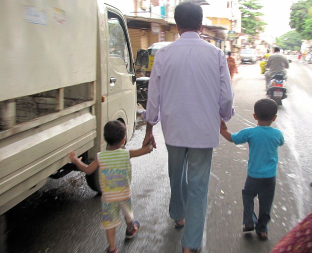 Father with children