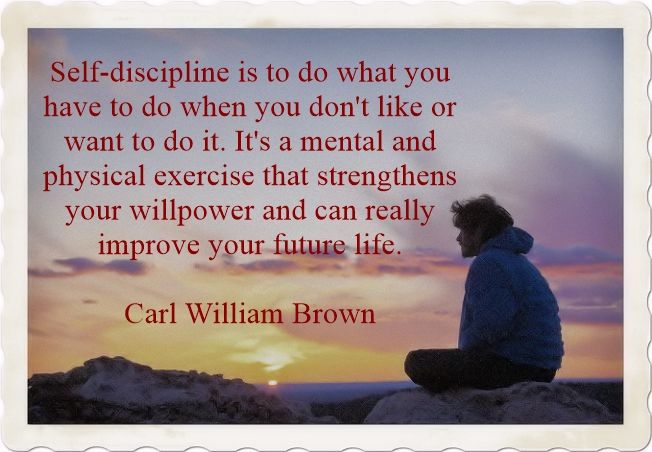 What is self-discipline by Carl William Brown