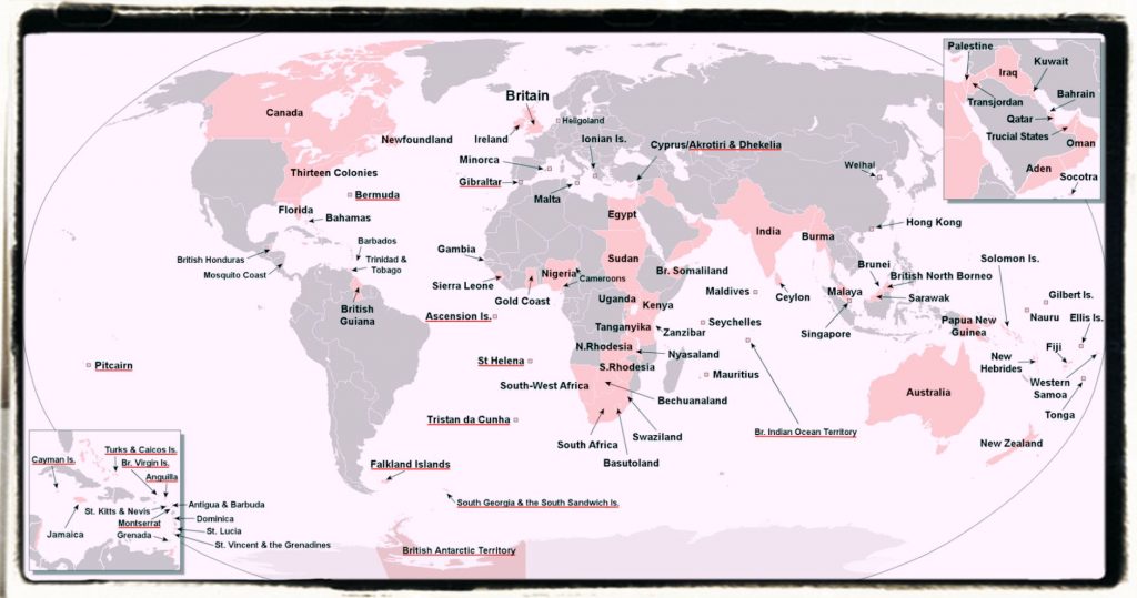 The British Empire map by English Culture Blog