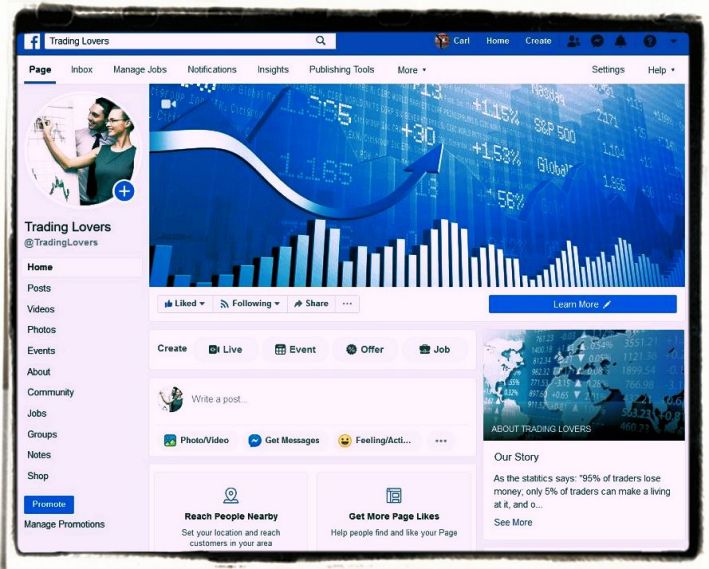 Trading lovers on Facebook